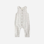 Plaid baby romper on a white background