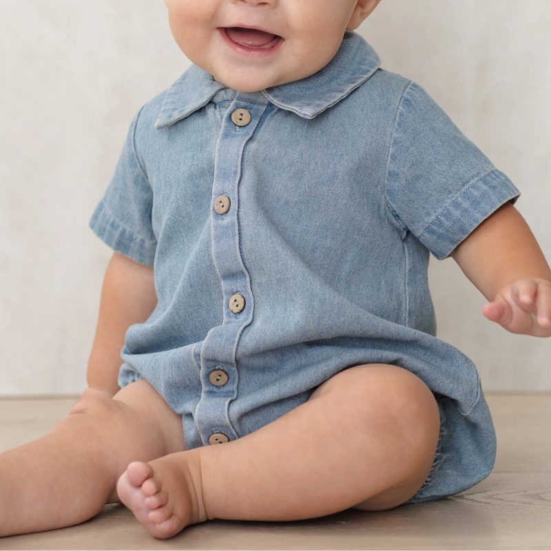Quincy Mae | Matteo Romper | Chambray