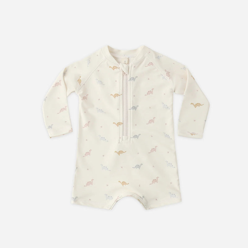 Baby romper with long sleeves and zipper on a white background