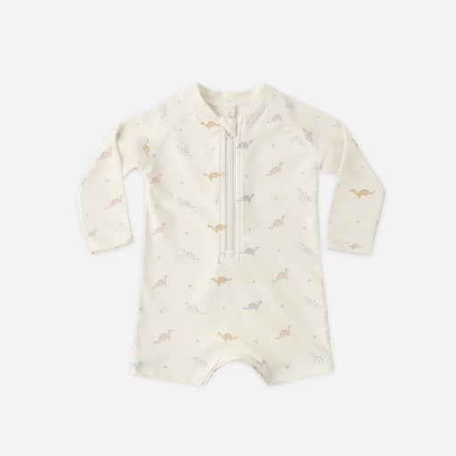 Baby romper with long sleeves and zipper on a white background