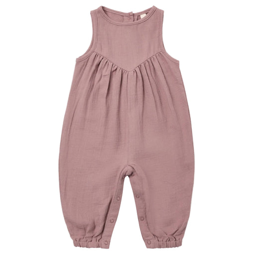 Pink baby romper on a white background