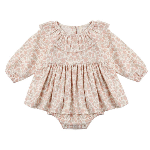 Floral baby romper on a white background