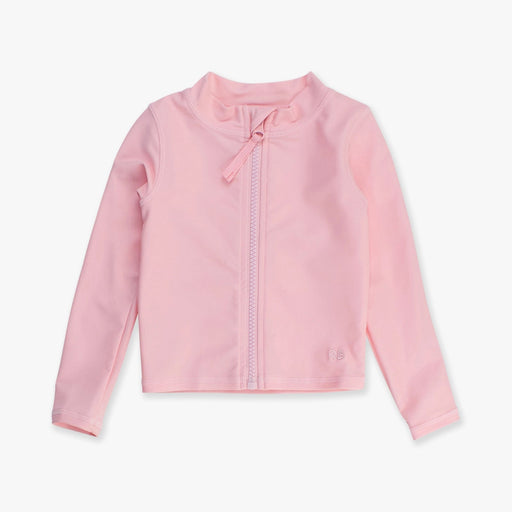 Pink long-sleeve rash guard on a white background