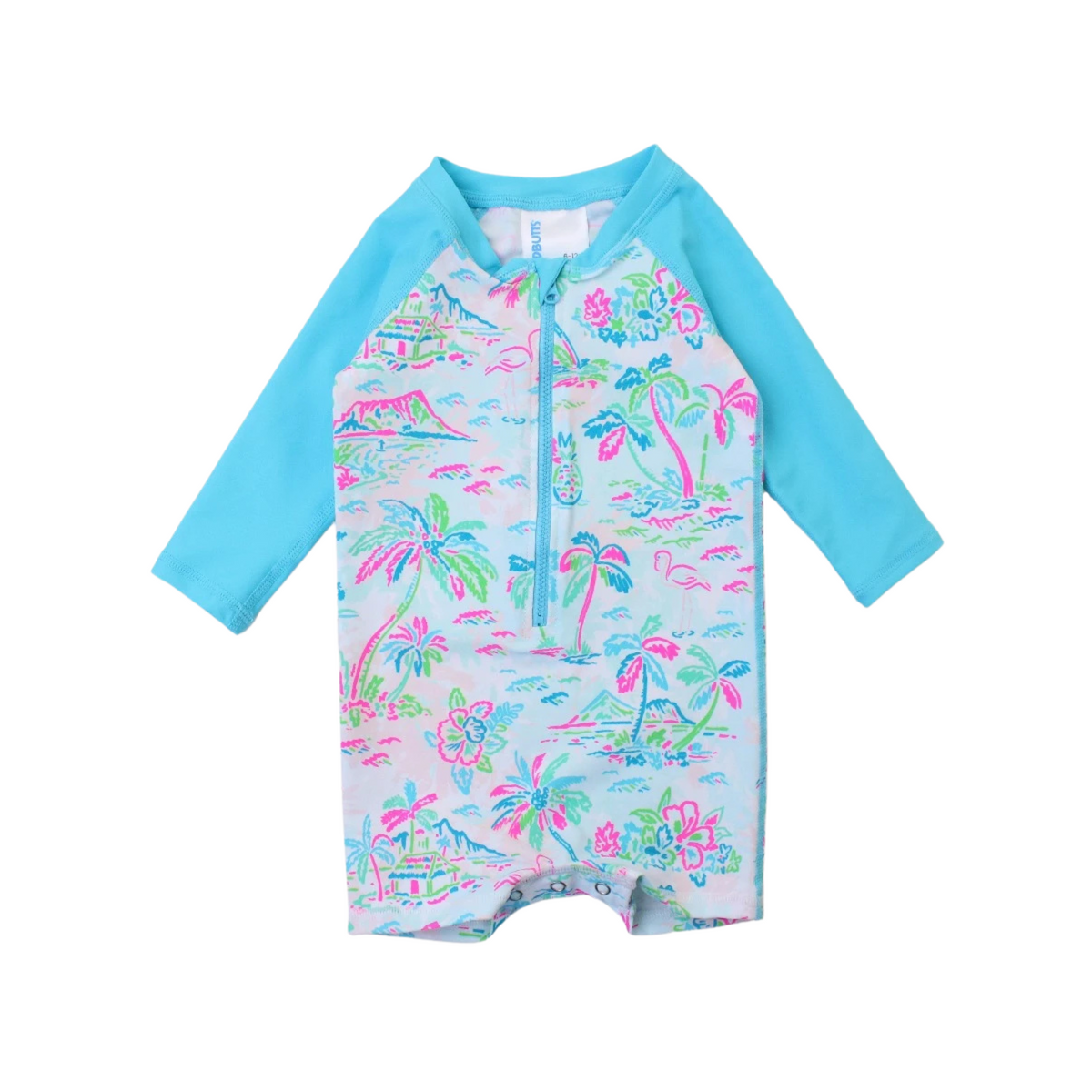 RuggedButts | Boys One-Piece Long Sleeve Rash Guard | Tropical Resort ...