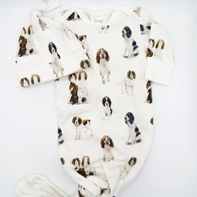 Saltwater Swaddles | Newborn Outfit + Hat | Springer Spaniels