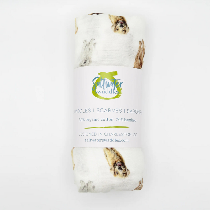 Saltwater Swaddles | Swaddle Blanket | Golden Retrievers