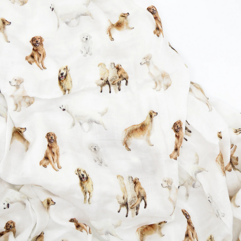 Saltwater Swaddles | Swaddle Blanket | Golden Retrievers