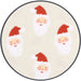 Closeup of details - Santa Claus faces on a beige background