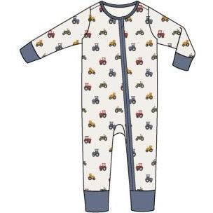 Angel Dear | 2-Way Zipper Romper | Mini Tractors