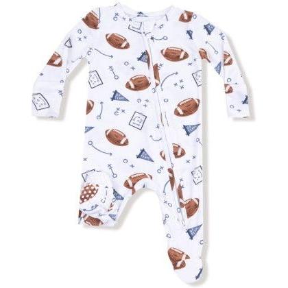 Angel Dear | 2-Way Zipper Footie | Touchdown Time | Navy