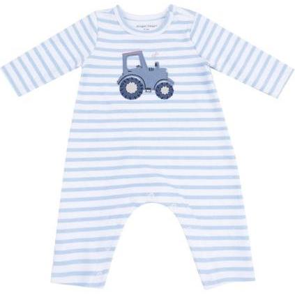 Angel Dear | L/S Snap Shoulder Cotton Romper with Tractor Applique