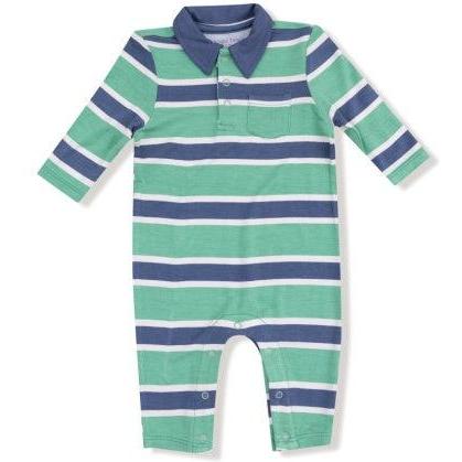 Angel Dear | Polo Romper | Rugby Stripe