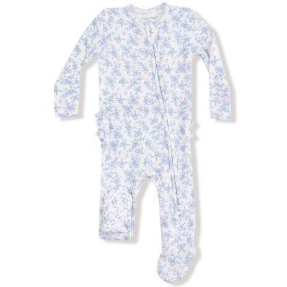 Angel Dear | 2-Way Zipper Ruffle Back Footie | Romi Floral