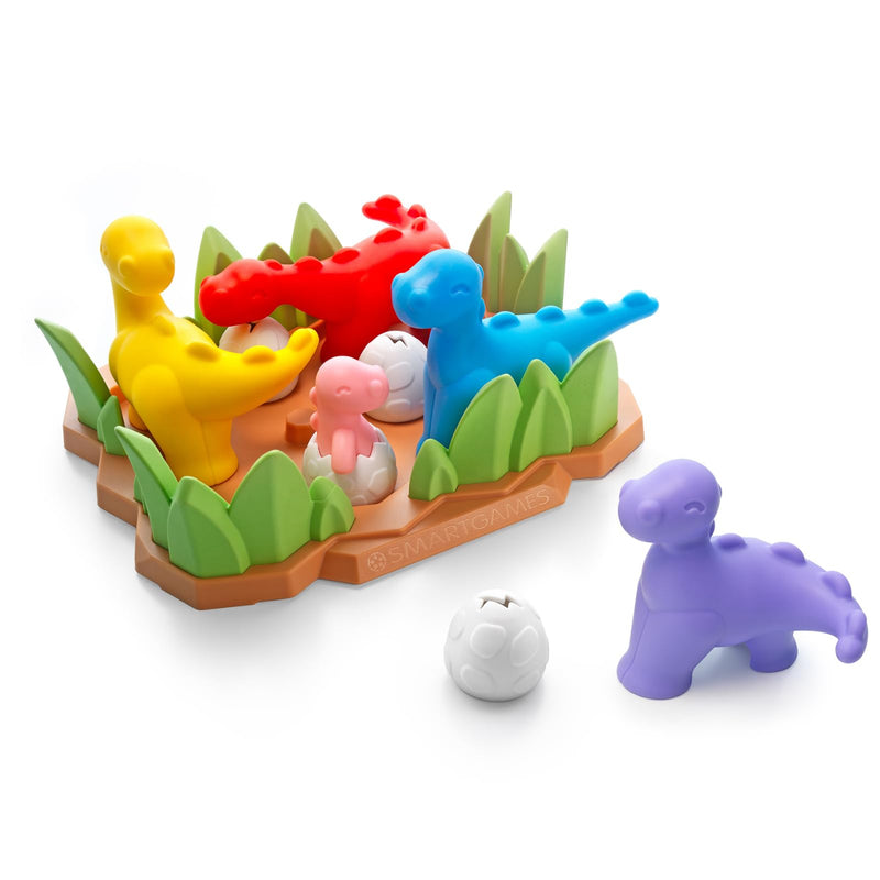 SmartGames Tiptoe Dino dinosaur pieces placed on the board