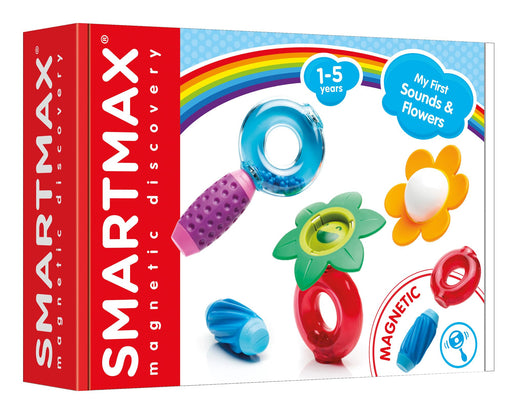 SmartMax My First Sounds & Flowers magnetic building set in its box, ages 1-5