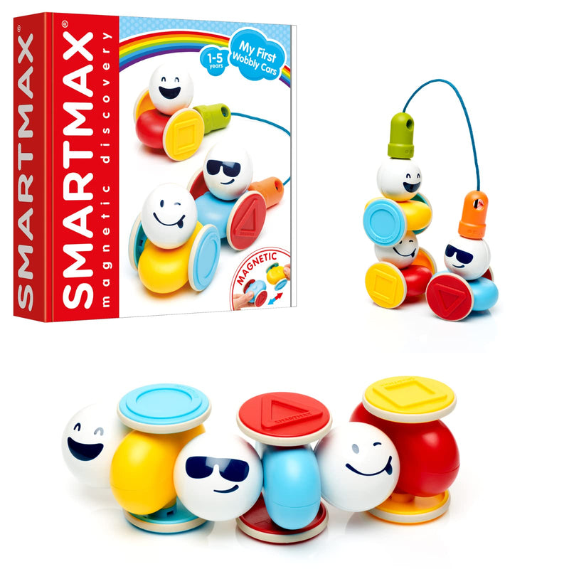 SmartMax My First Wobbly Cars box with magnetic cars and wobbly smiley drivers