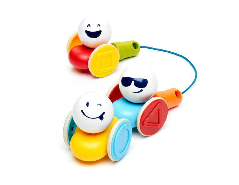 SmartMax My First Wobbly Cars pull-along train with smiley drivers