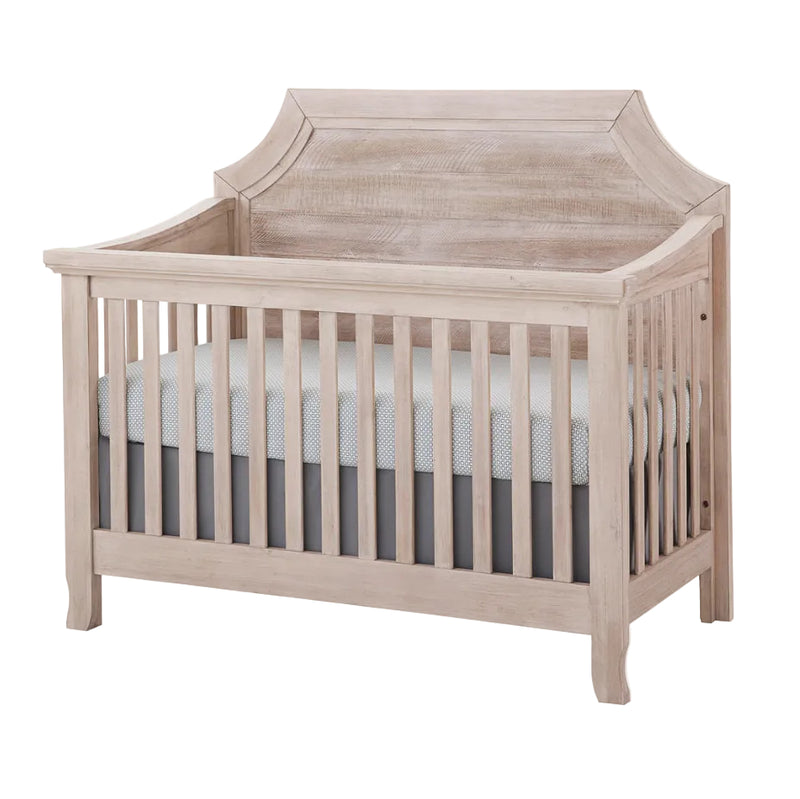 Stella Baby & Child Remi Convertible Clipped Crib in Sugarcoat, a light weathered wood finish
