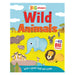 Cover of Big Stickers Wild Animals book featuring illustrated elephant, lion, hippos, giraffes, and zebras.