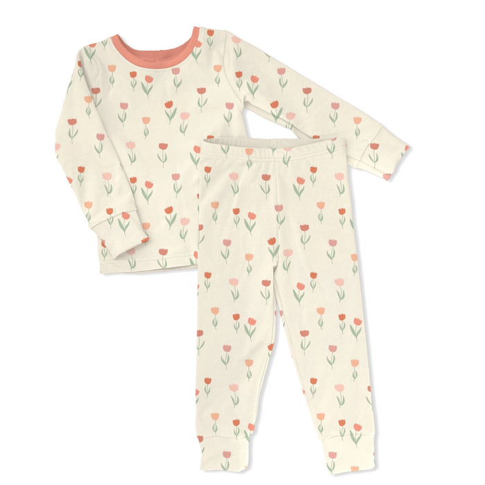 Sweet P Baby Co. | 2-Piece Bamboo Pajamas | Too Cute Tulips