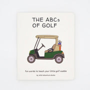 Book cover of 'The ABCs of Golf' with a golf cart illustration on a white background