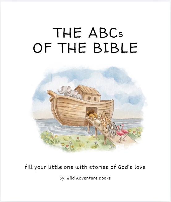 Book cover of 'The ABCs of the Bible' with a illustration of Noah's Ark.