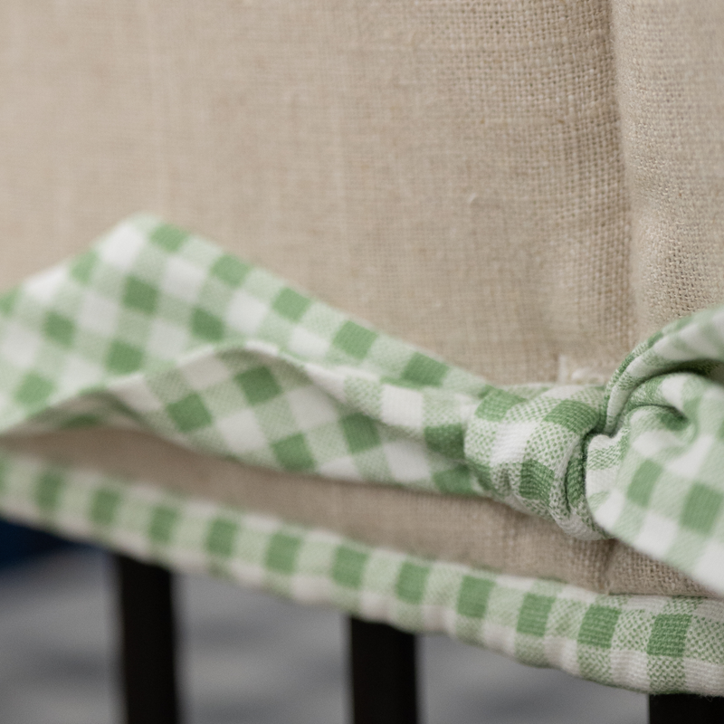 Custom Bedding | Crib Skirt / Dust Ruffle | Tailored | Sage Linen Fabric | FLOOR MODEL