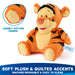 Close-up of Tigger plush showing jersey cotton quilted ear and foot accents