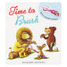 Illustration of a lion, bear, and bunny brushing their teeth on the cover of the book "Time to Brush."