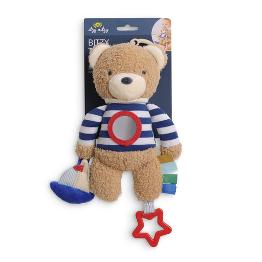 Itzy Ritzy Bitzy Traveler developmental sensory toy displayed in retail packaging
