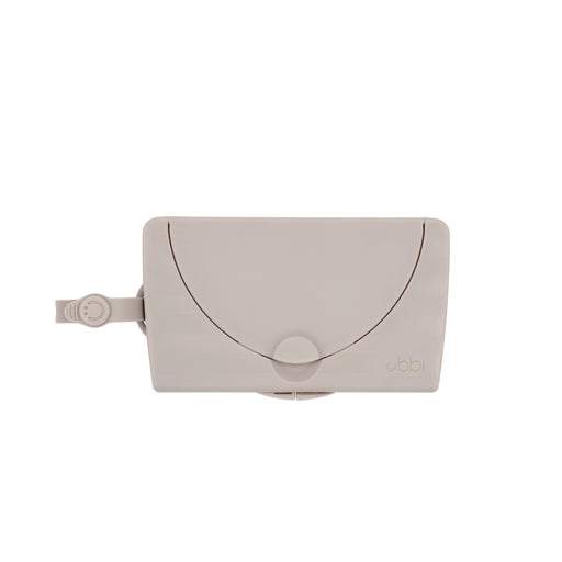Ubbi On-the-Go Wipes Dispenser in Taupe with silicone strap