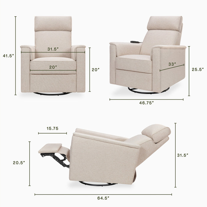 Namesake Willa Deluxe Power Recliner and Swivel Glider with Heat + Massage