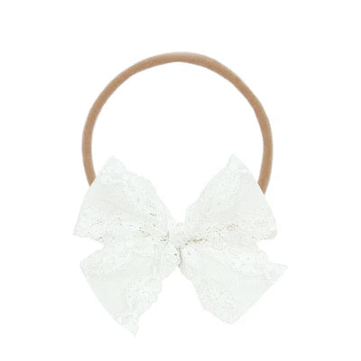 Lou Lou & Co Lace Bow | White Floral Headband