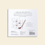 Product packaging with illustrations and text on a beige background