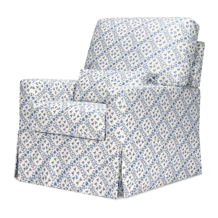 M21787BLT,Namesake,Sarah Flint x Namesake Crawford Swivel Glider in Blue Lattice Performance Eco-Weave