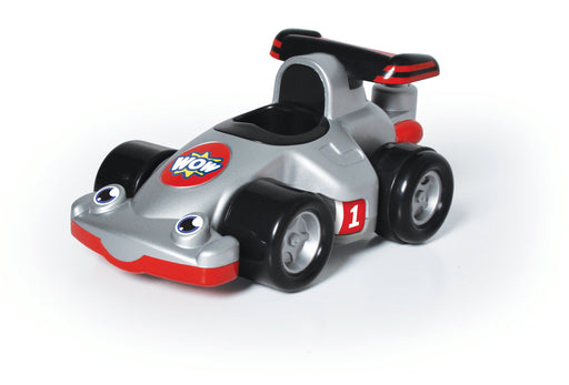 WOW Toys Richie Race Car, a silver and red battery-free race car