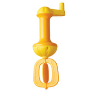 Yellow bath toy on a white background