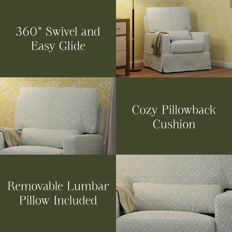 Morris & Co. x Namesake Crawford Pillowback Comfort Swivel Glider