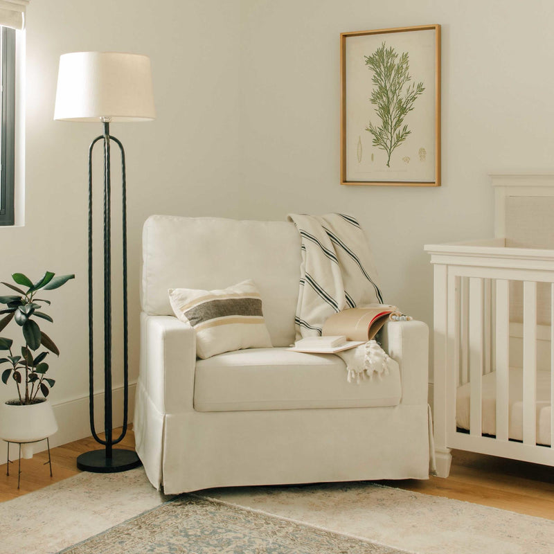 Namesake Crawford Pillowback Chair and a Half Comfort Swivel Glider