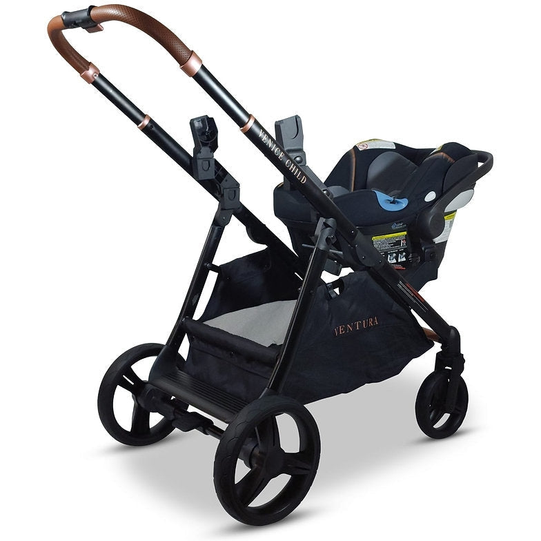 infant stroller with toddler stand Venice Child Ventura Single to Double Sit-And-Stand Tandem Stroller with 2nd Toddler Seat