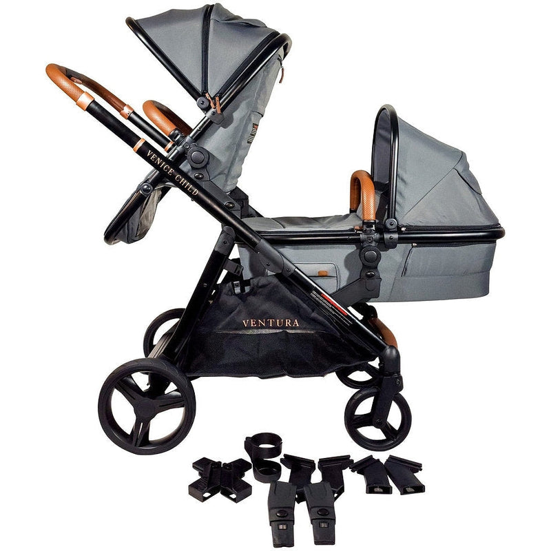 Venice Child Ventura Single to Double Stroller with Bassinet (Package # 2)