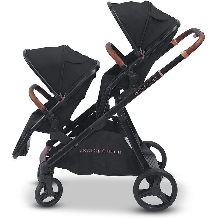double stroller without car seat Venice Child Ventura Single to Double Sit-And-Stand Tandem Stroller with 2nd Toddler Seat