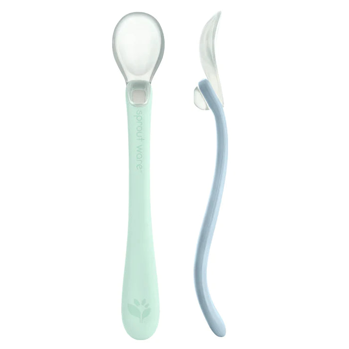 Green Sprouts | Silicone First Foods Spoon | Sage and Blueberry