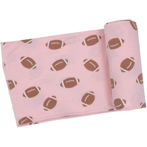 Football Pink Swaddle Blanket Pink