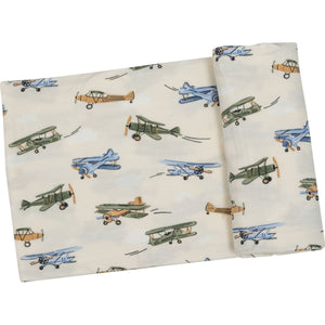 Angel Dear Vintage Airplane Swaddle Blanket