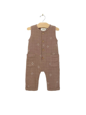 City Mouse Studio Tank Long Romper- Diamonds