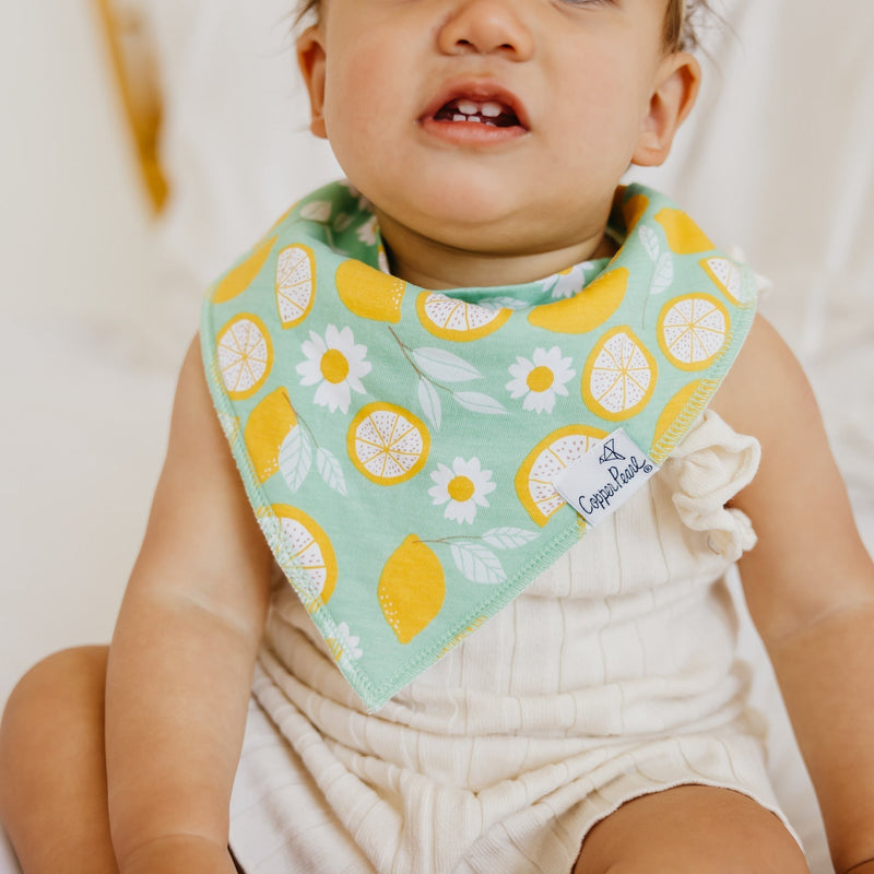Copper Pearl | Bandana Bibs (4-Pack) | Lemon