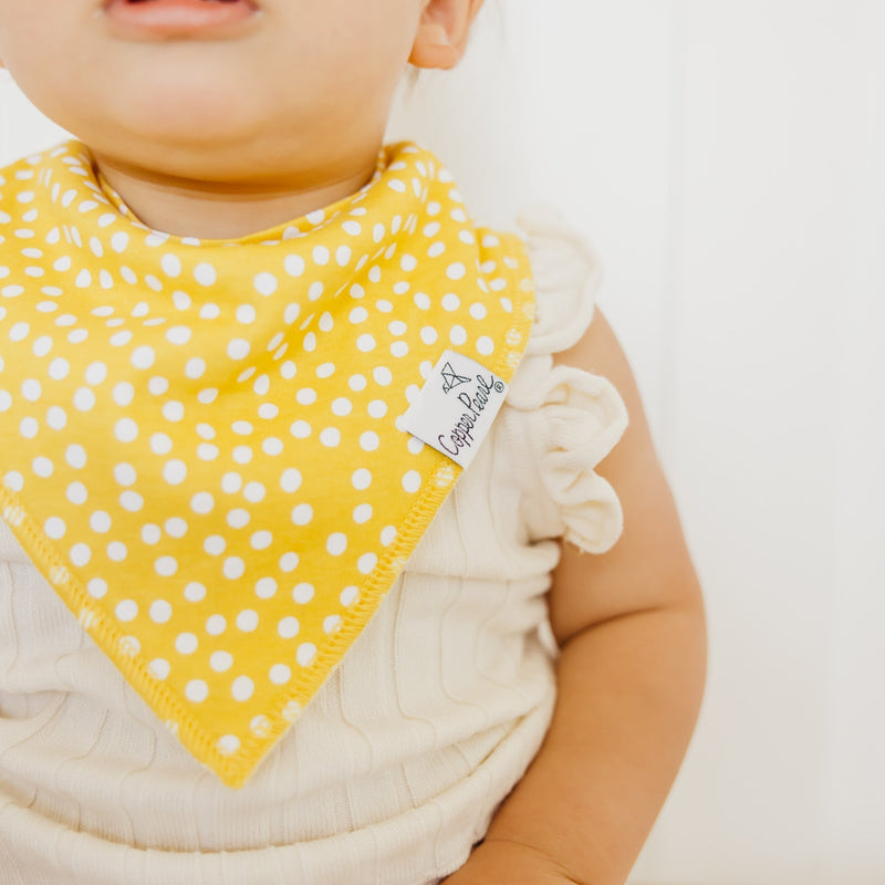 Copper Pearl | Bandana Bibs (4-Pack) | Lemon