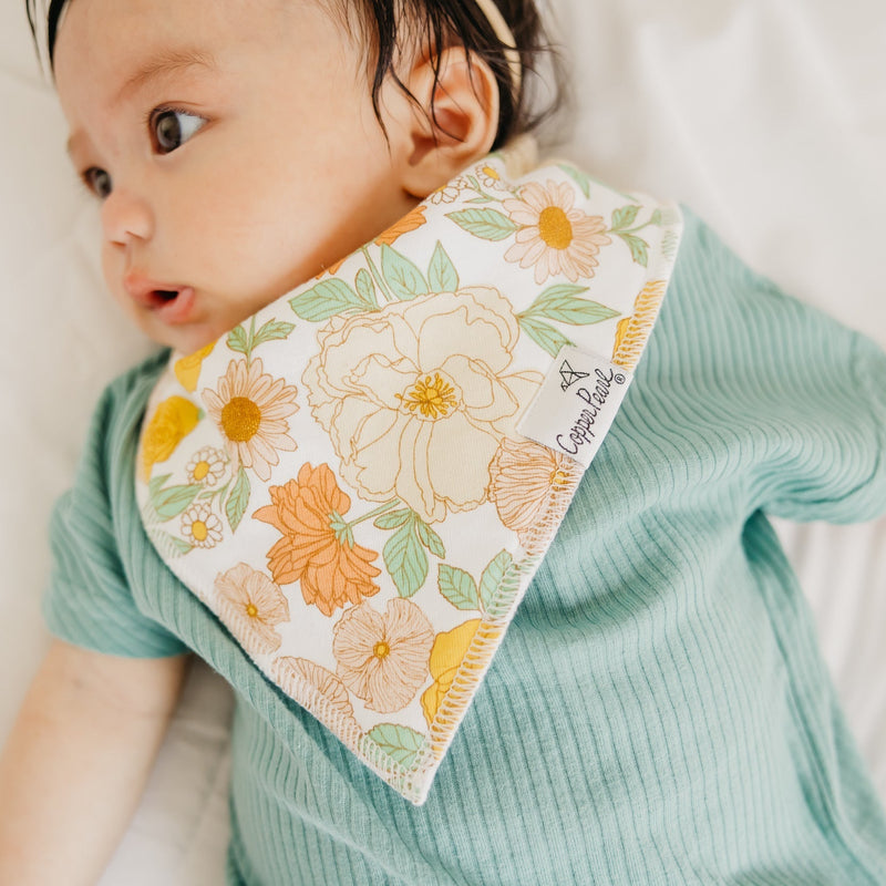 Copper Pearl | Bandana Bibs (4-Pack) | Lemon