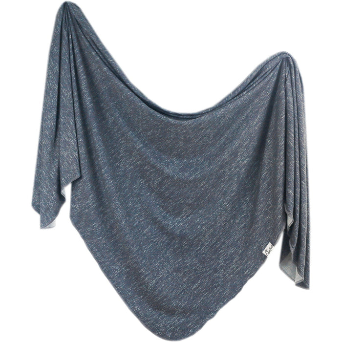 Copper Pearl Knit Swaddle Blanket | Denim